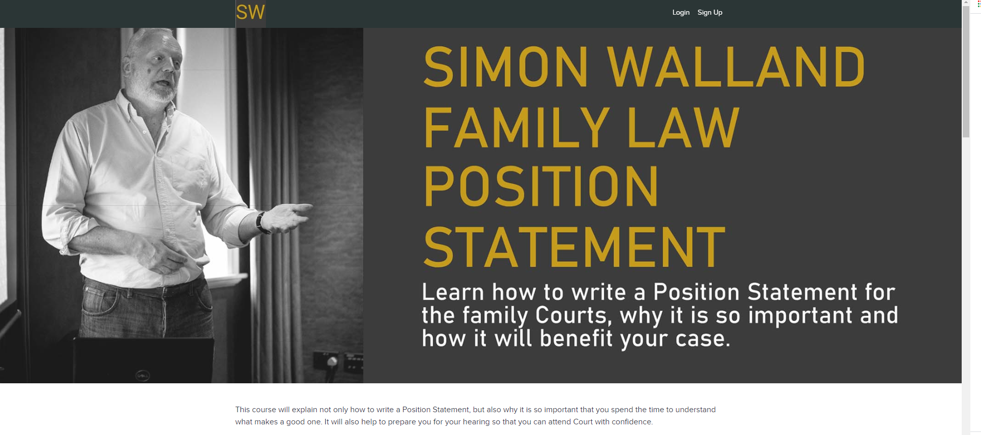 Simon Walland Position Statements course