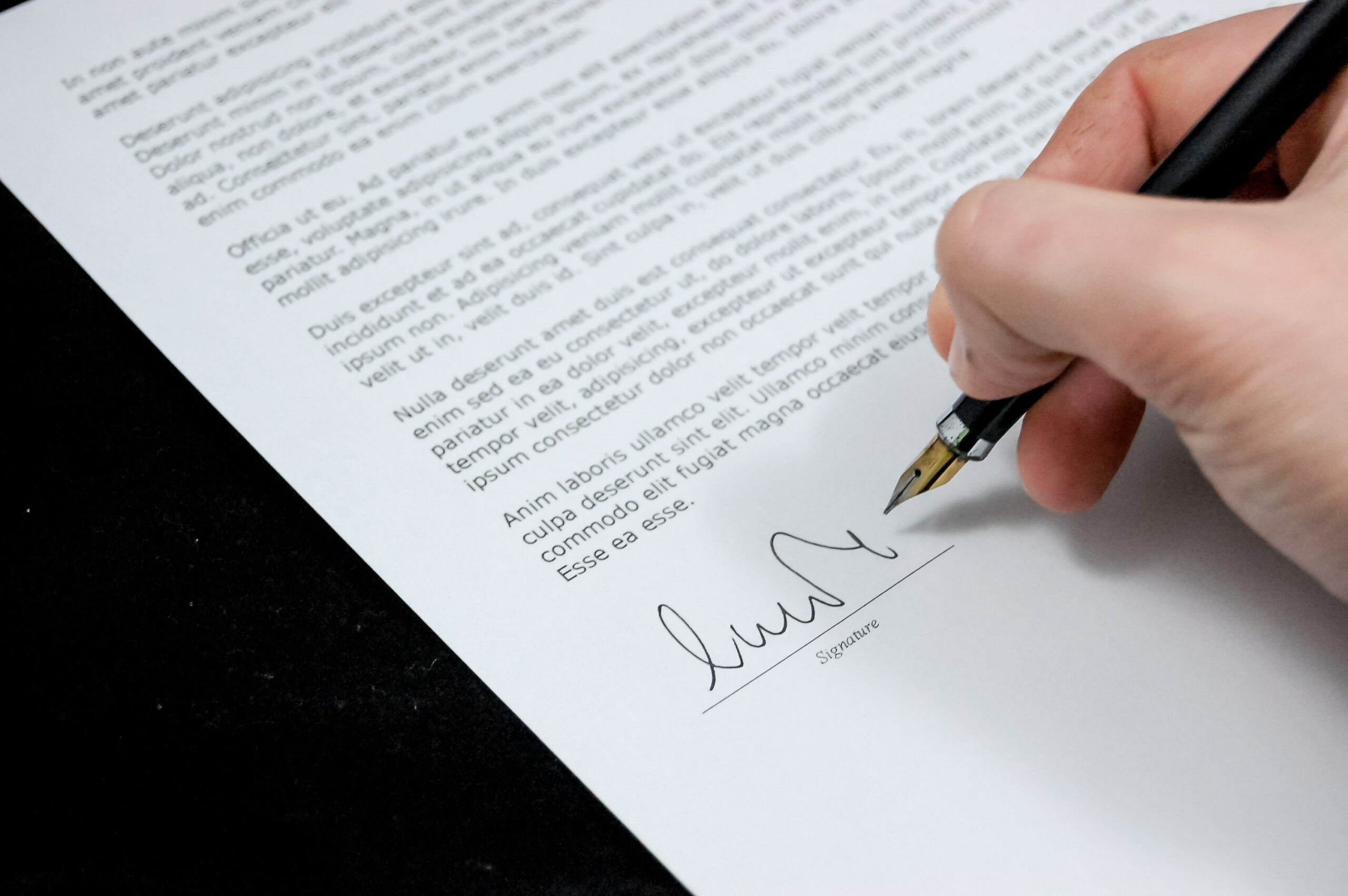 Signing a document